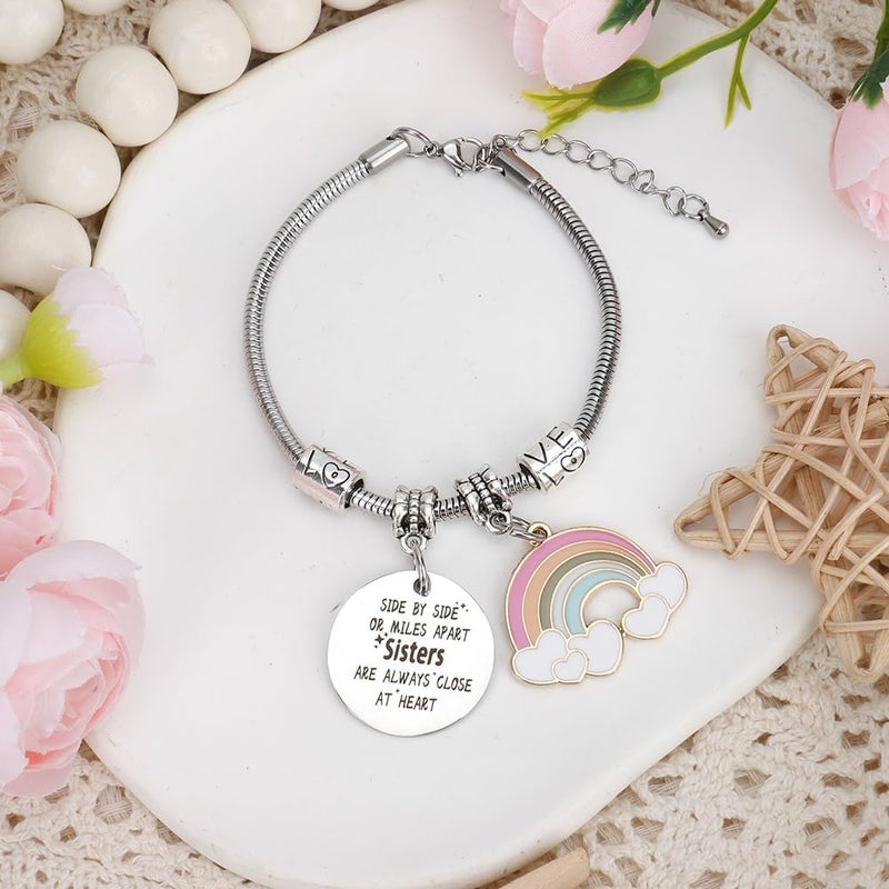 EGHTvmok Sister Birthday Gifts Christmas Mothers Day Sisters Graduation Valentines Bracelet Sunflower,Butterfly,Elephant - Image 3
